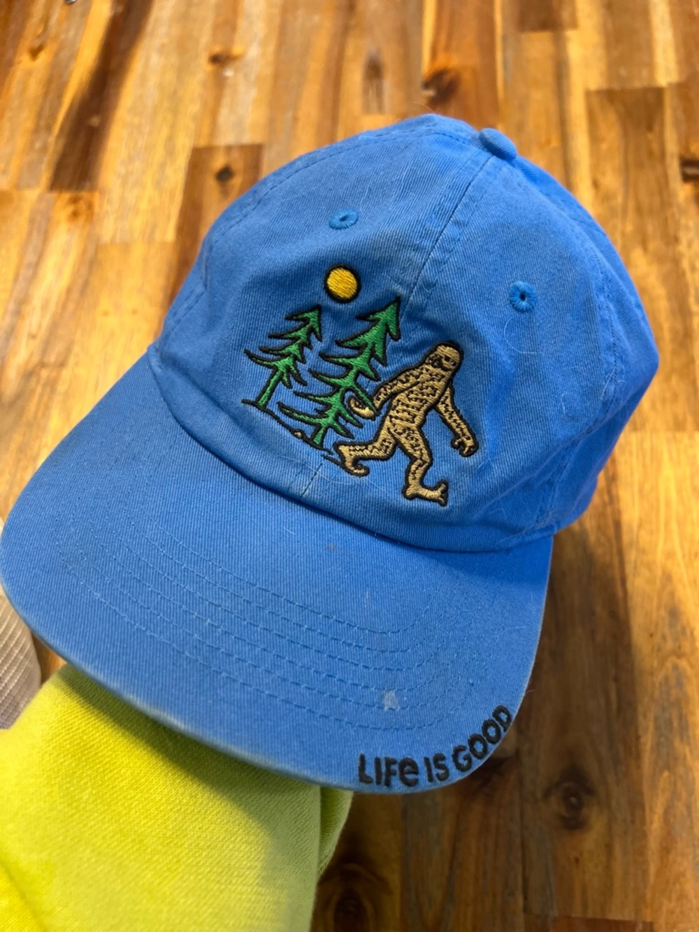 Life Is Good Kids Blue Bigfoot Embroidered Baseball Cap